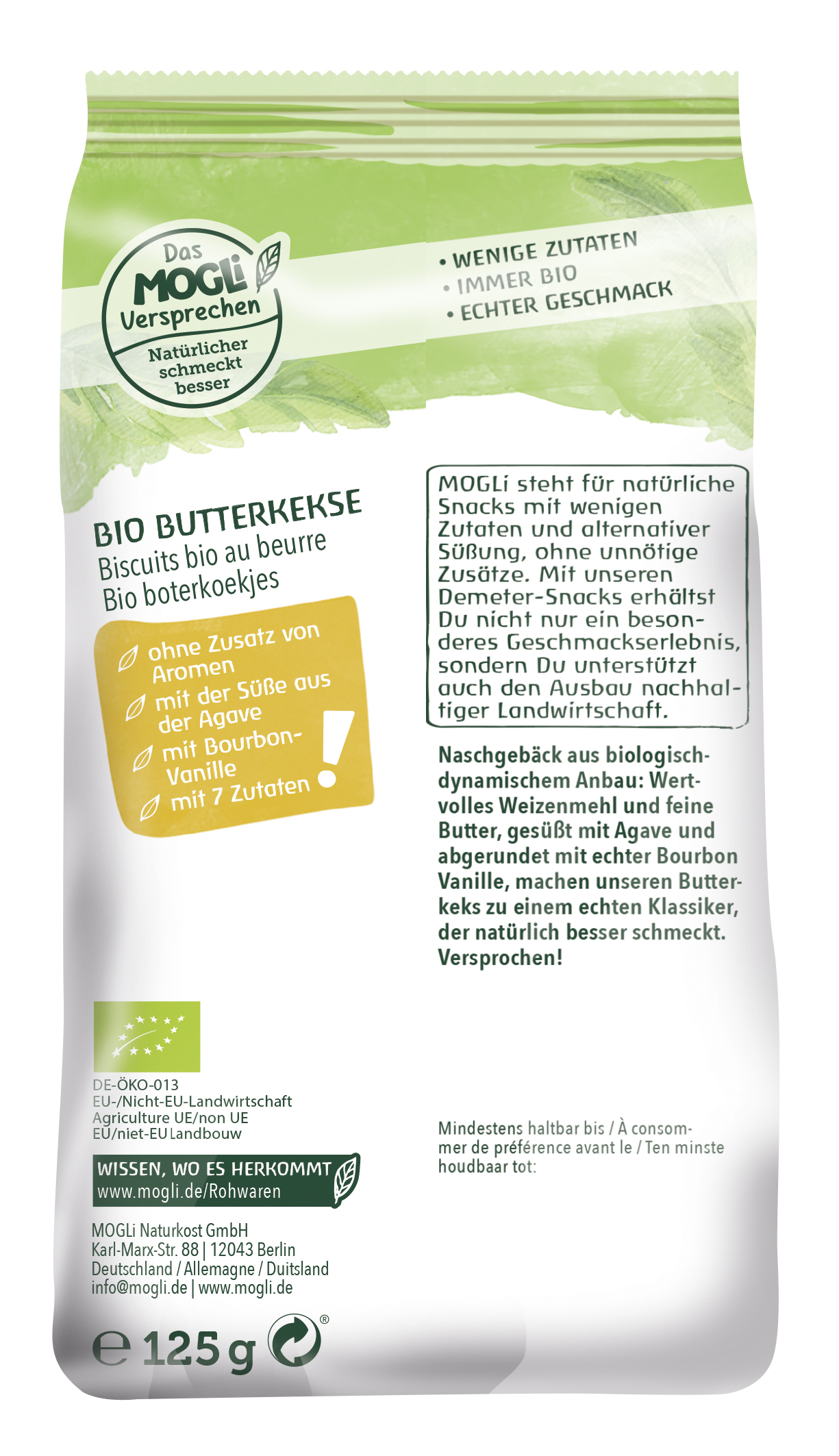 Bio Dschungel Butter Kekse 125g