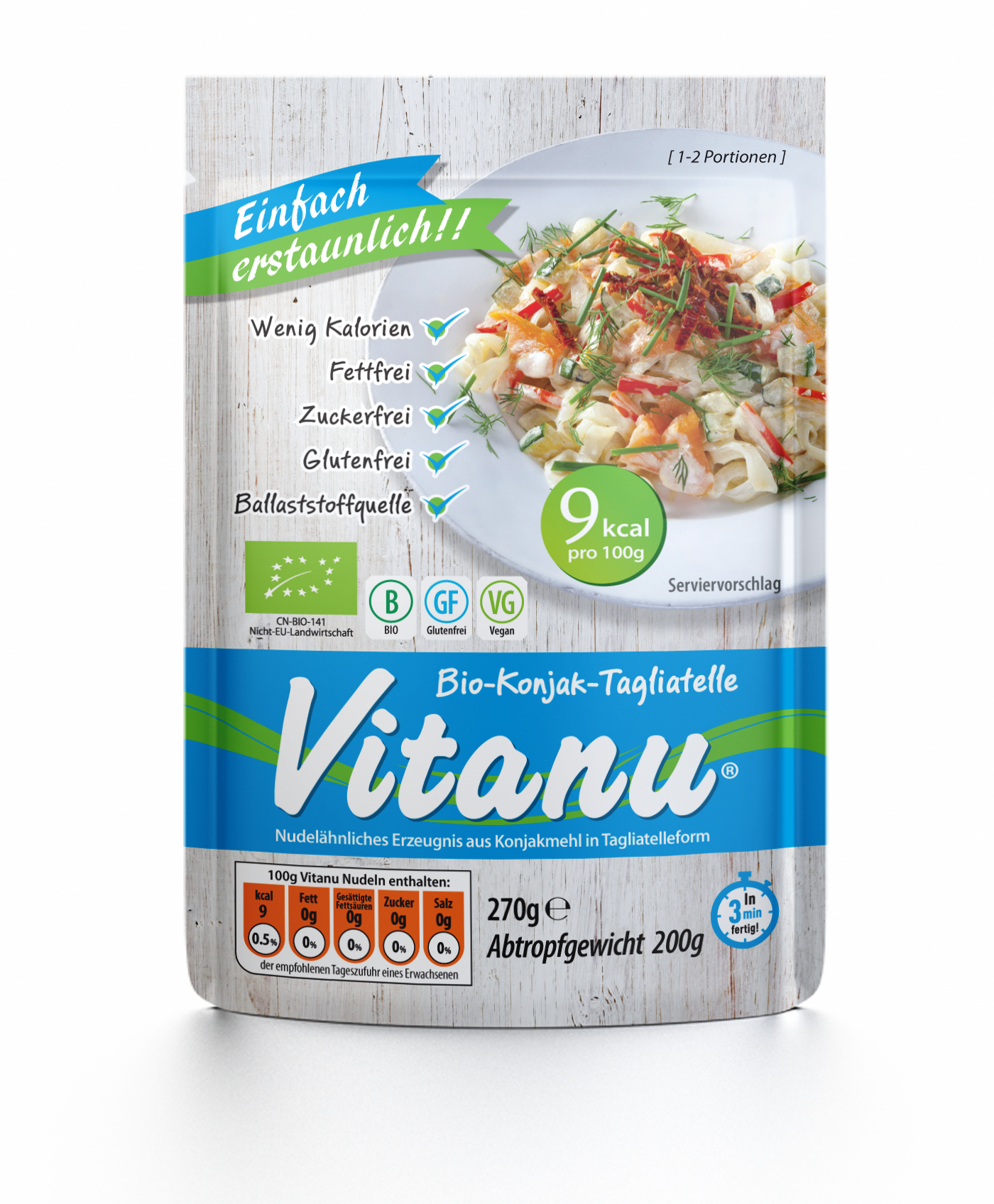 Vitanu organic konjac tagliatelle 270g