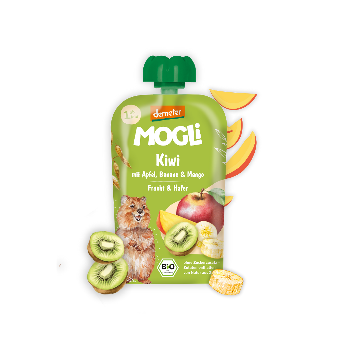 Organic squeezable kiwi, apple, banana, mango & oats 100 g