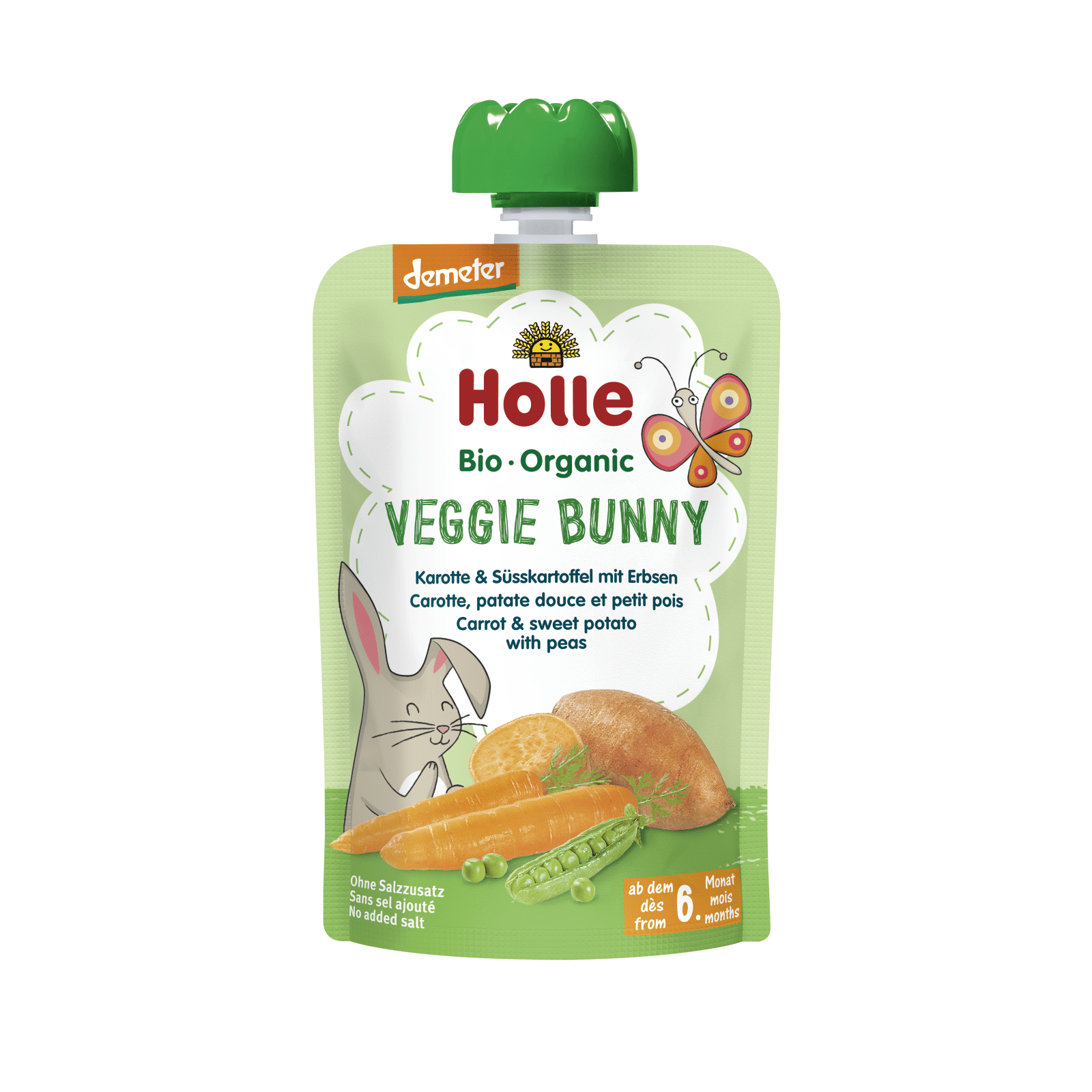 Veggie Bunny - Pouchy Karotte, Süsskartoffel, Erbsen, 100g
