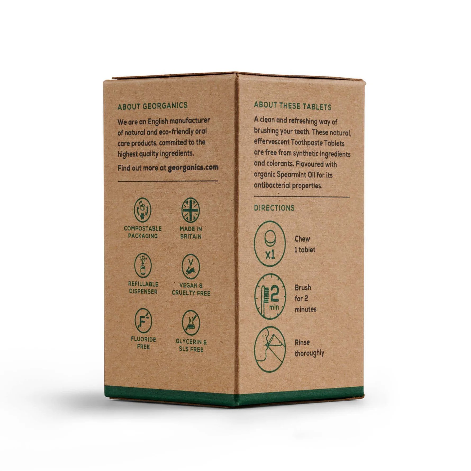 GEORGANICS Toothbrush tablets Spearmint 120tabs