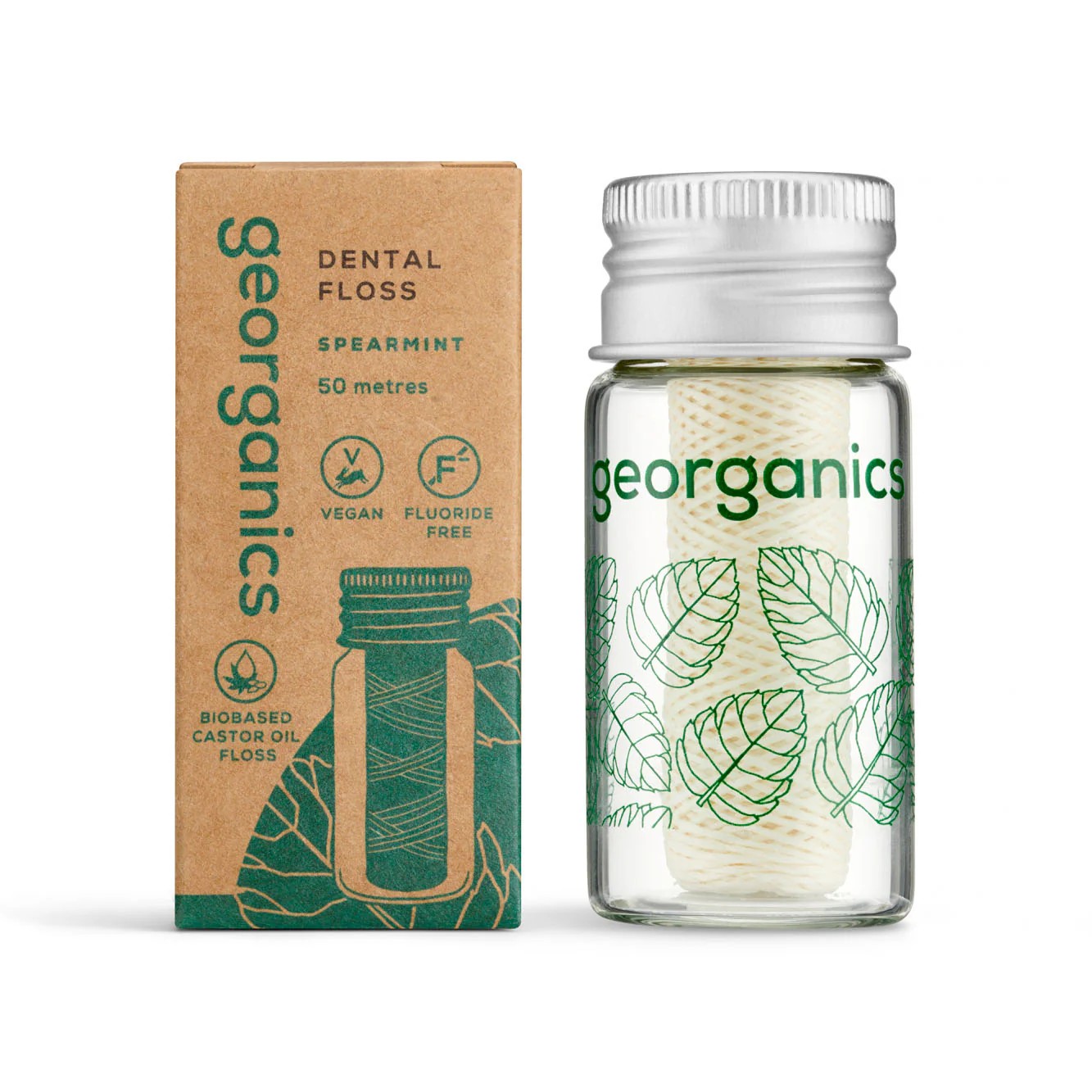 GEORGANICS Dental Floss Spearmint Bionylon, 50mt