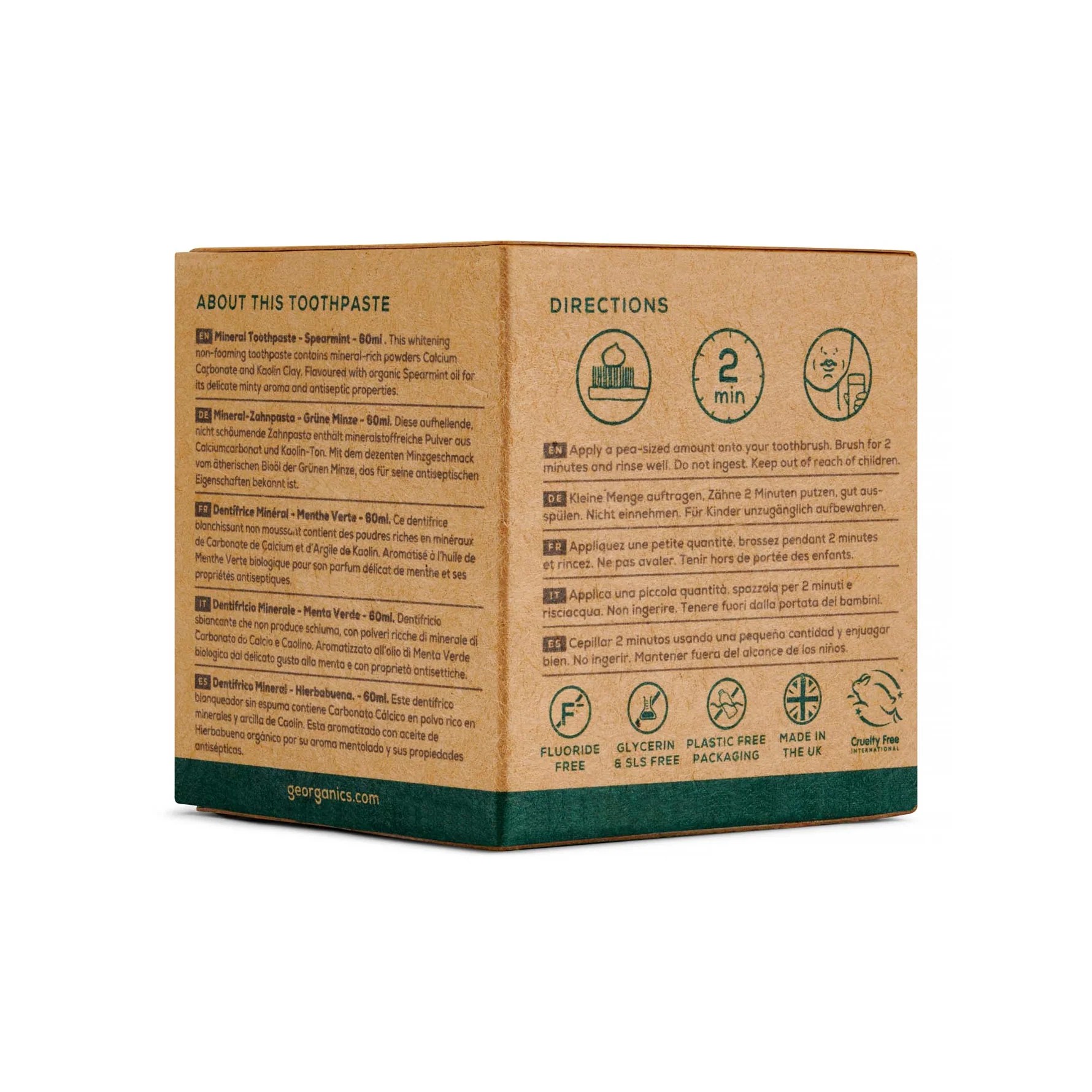 GEORGANICS Toothpaste Spearmint, 60ml