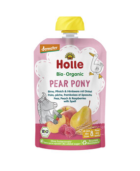Pear Pony - Pouchy Pear, Peach & Raspberry with Spelt, 100g