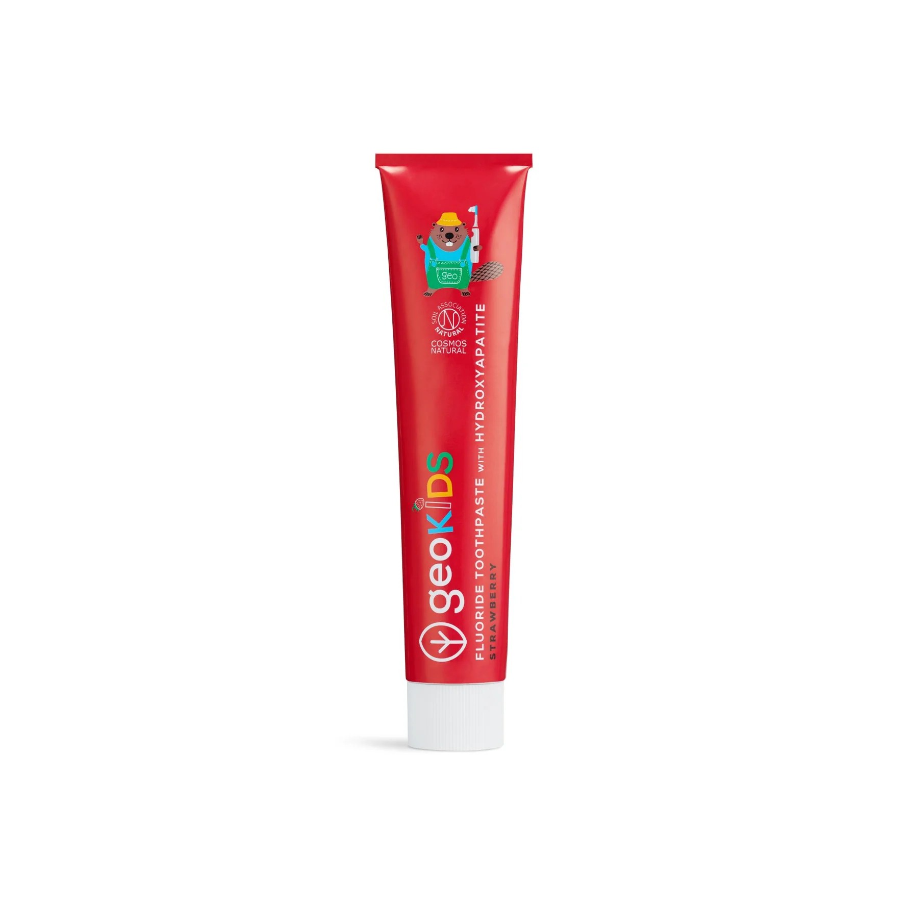 GEORGANICS Zahnpasta mit Fluor und Hydroxyapatit GeoKids, Erdbeer 75ml