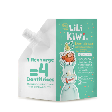 Zahnpasta Apfel-Birne mit Fluorid,120 ml ÖKo Nachfüllbeutel