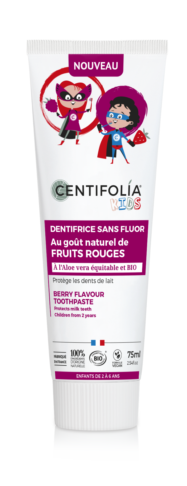 Children's Toothpaste Berry Flavor WITHOUT Fluoride 75ML