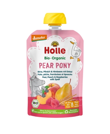 Pear Pony - Pouchy Birne  Pfirsich  Himbeere Dinkel 100g