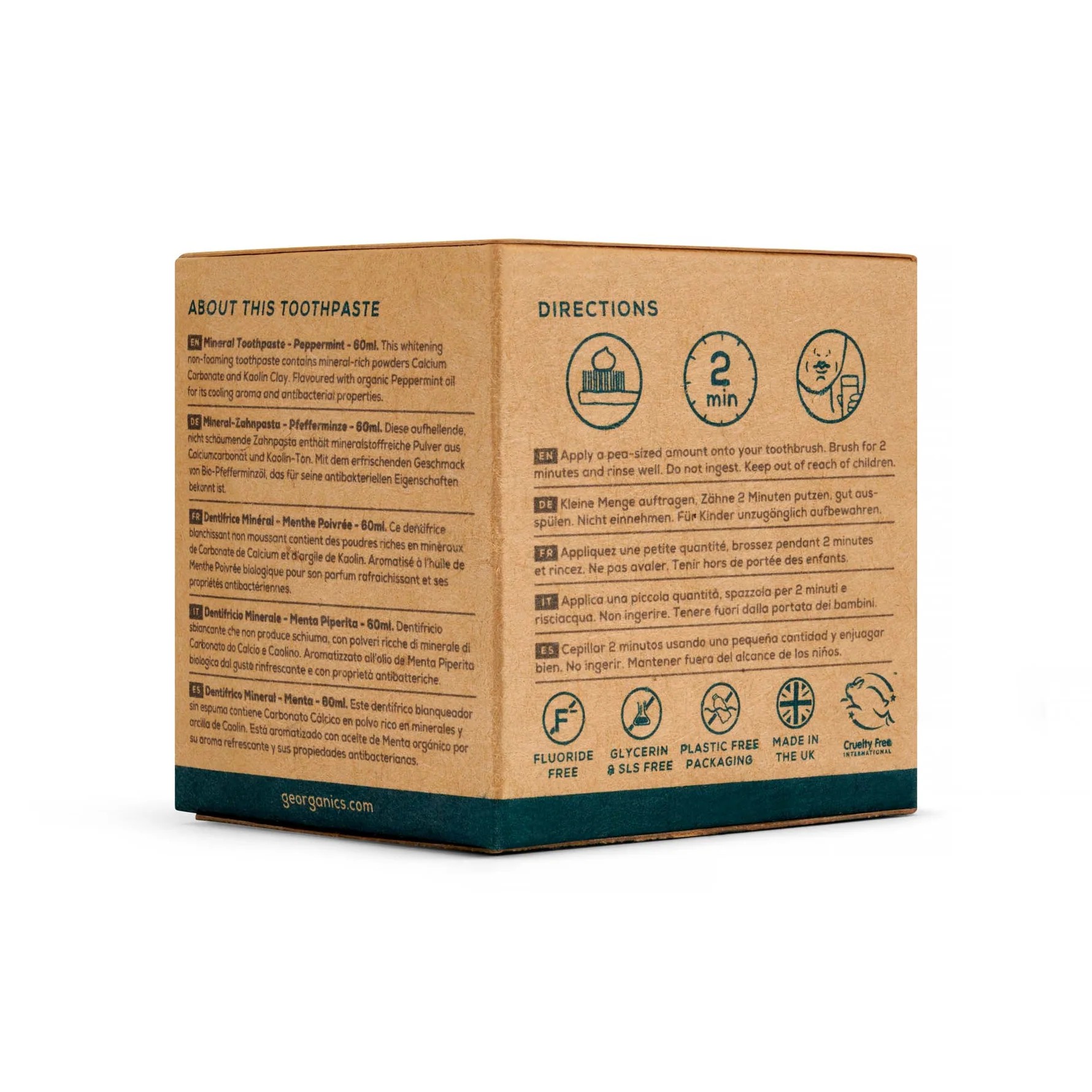 GEORGANICS Toothpaste Peppermint 60ml