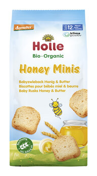 Organic Honey Minis baby rusks Demeter 100g NEW