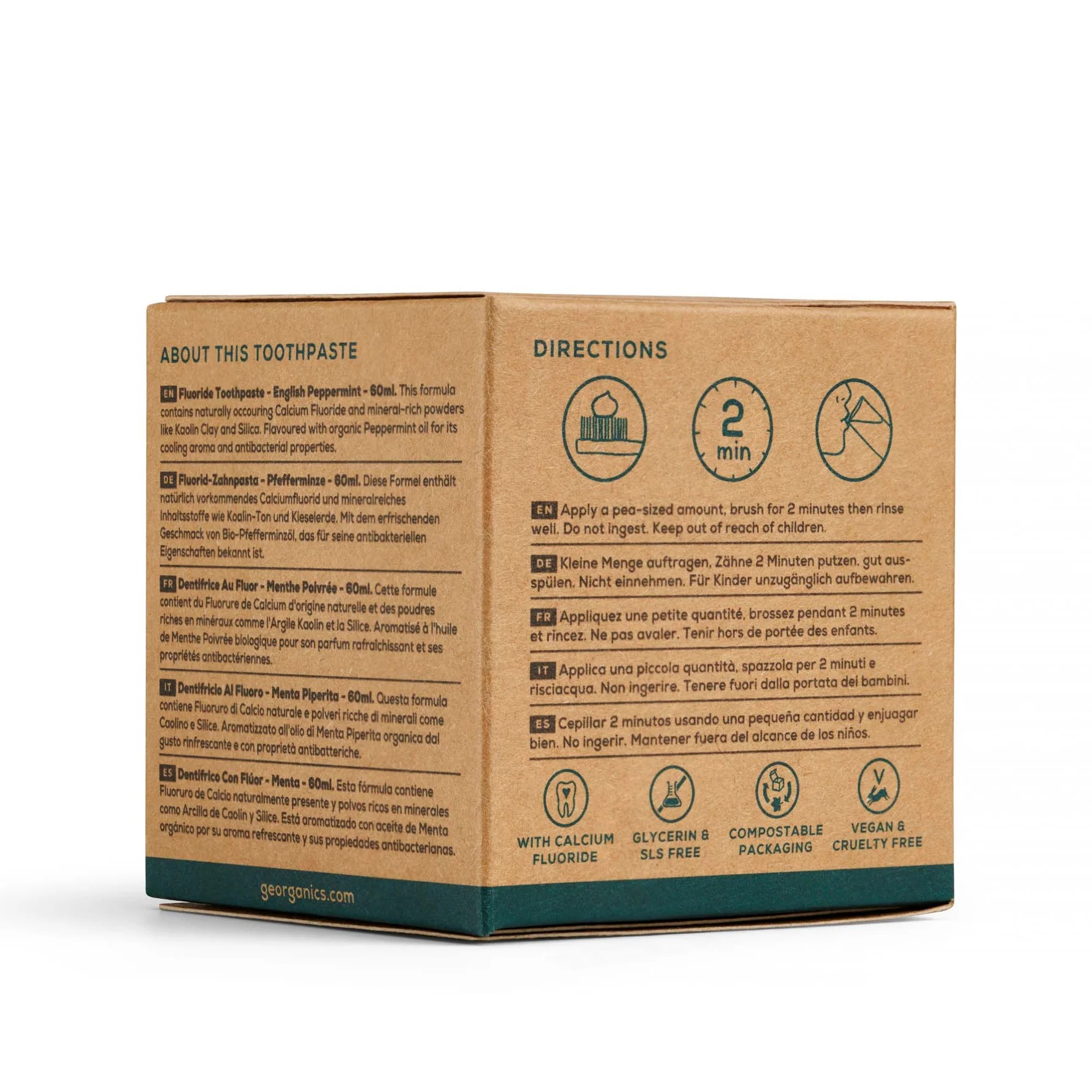 GEORGANICS Zahnpasta mit FLUOR  Pfefferminze 60ml