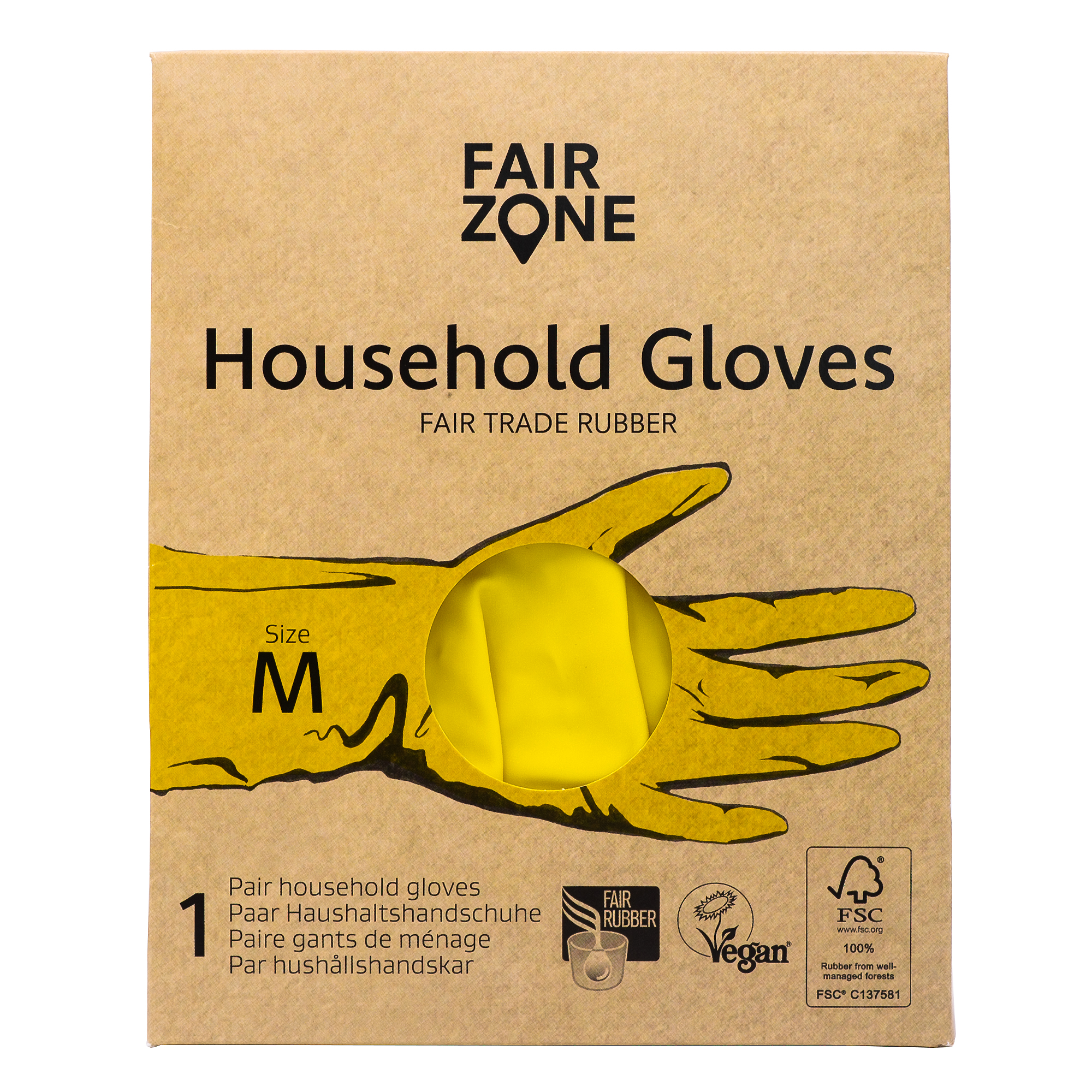 FAIR ZONE household gloves size M - FSC 100% NC- COC - 029596