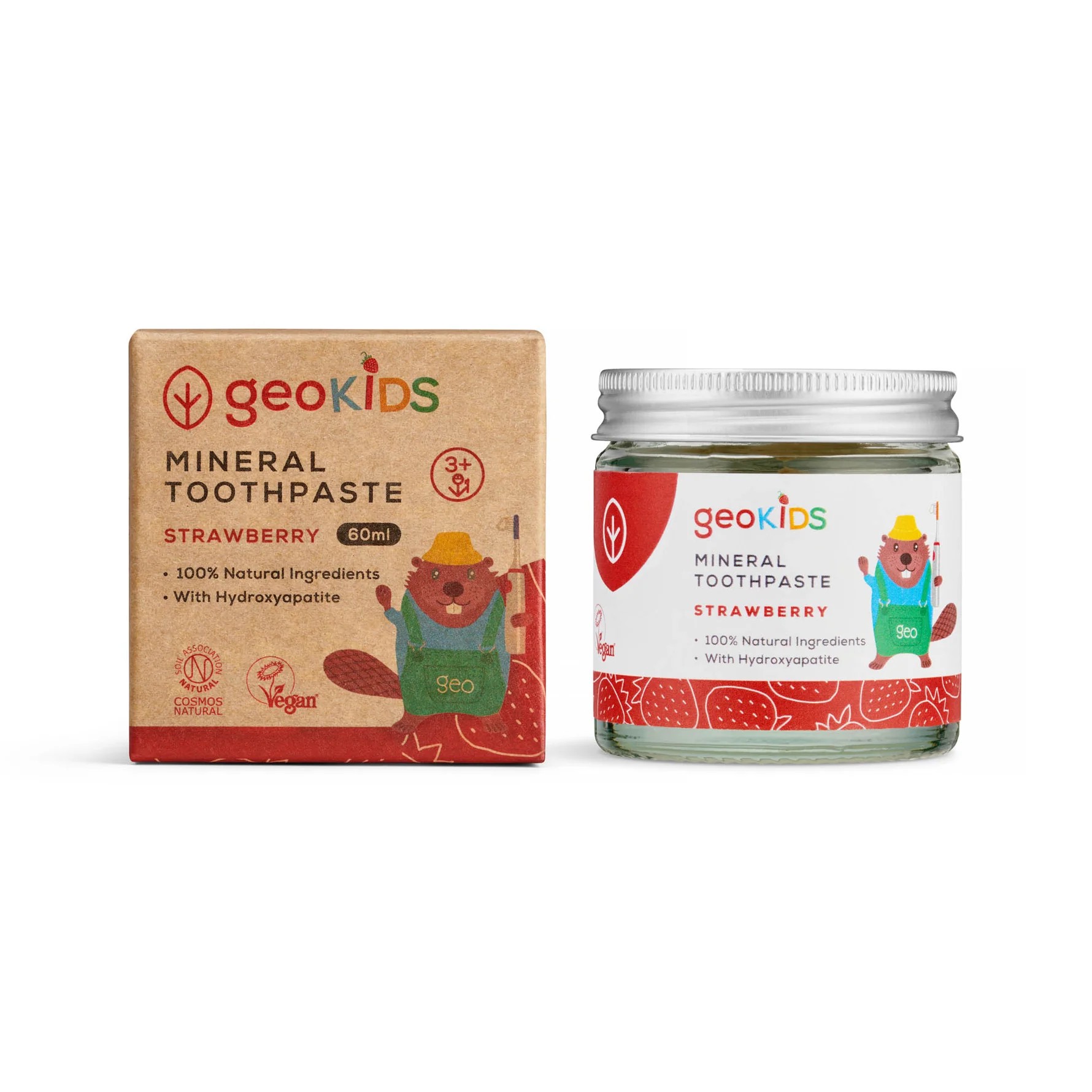 Georganics KIDS toothpaste GeoKids, Strawberry, WITHOUT Fluoride 60ml