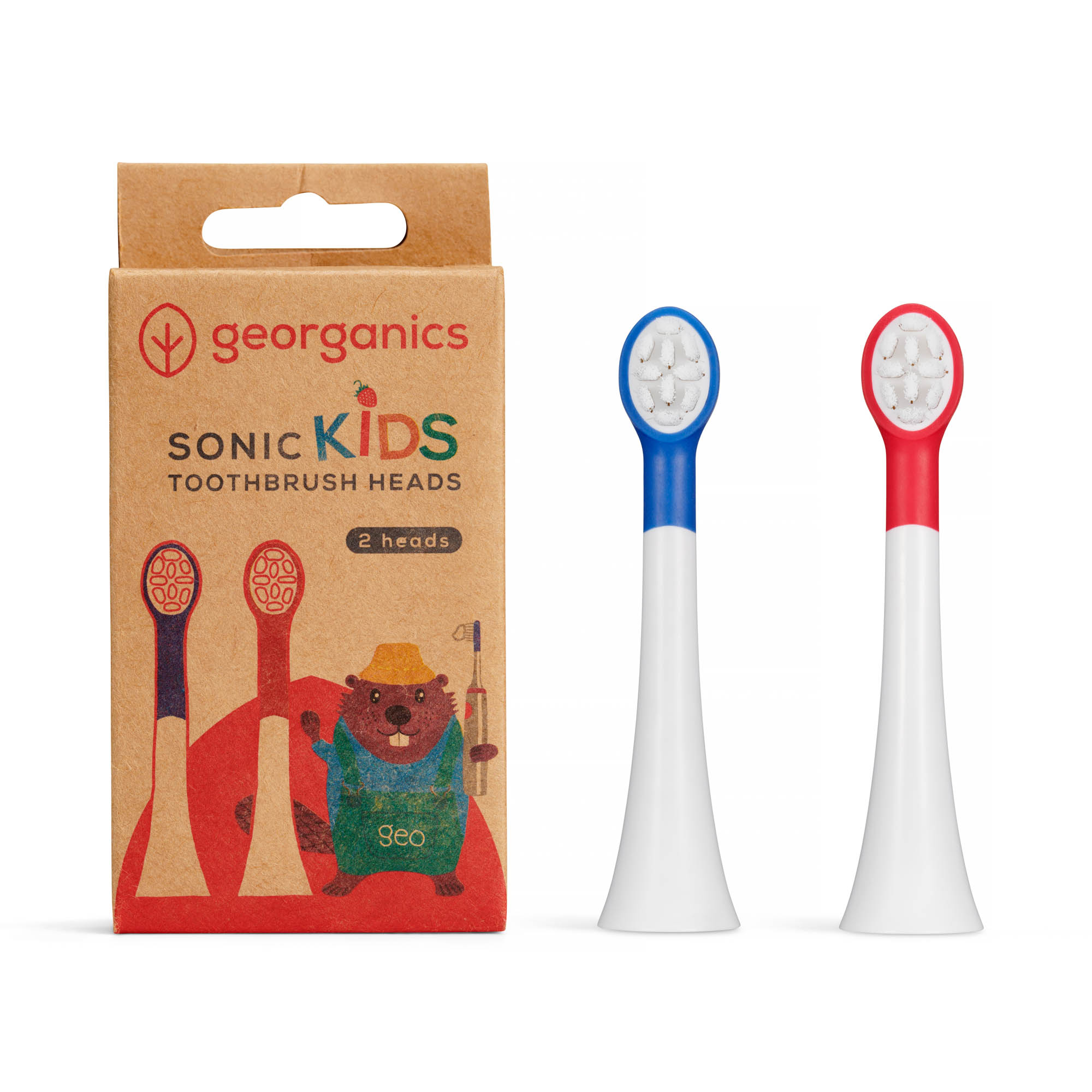 GEORGANICS Ersatzbürsten für GeoKids Ultraschallzahnbürste 2 Stk