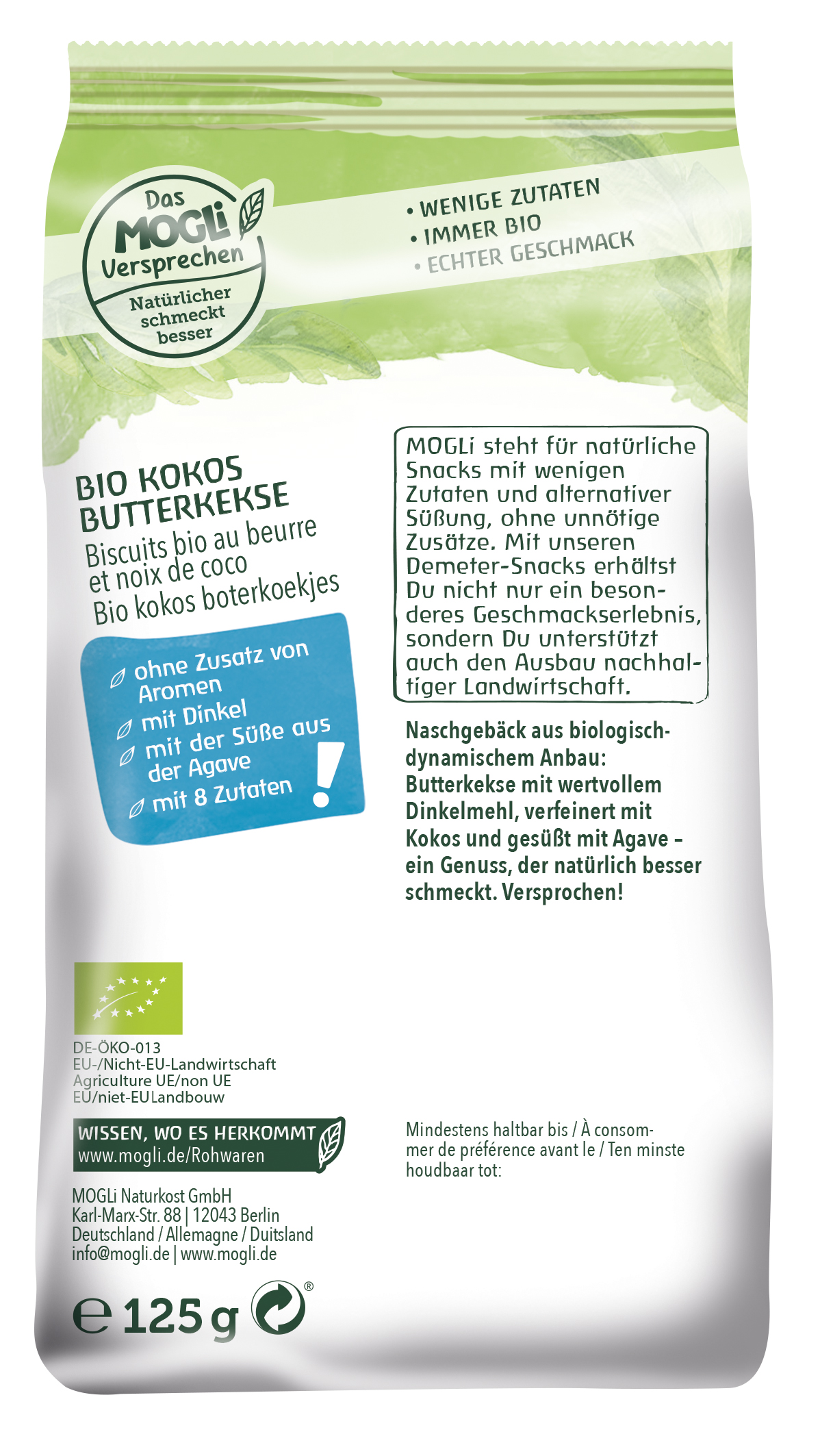Bio Kokos Kekse 125g