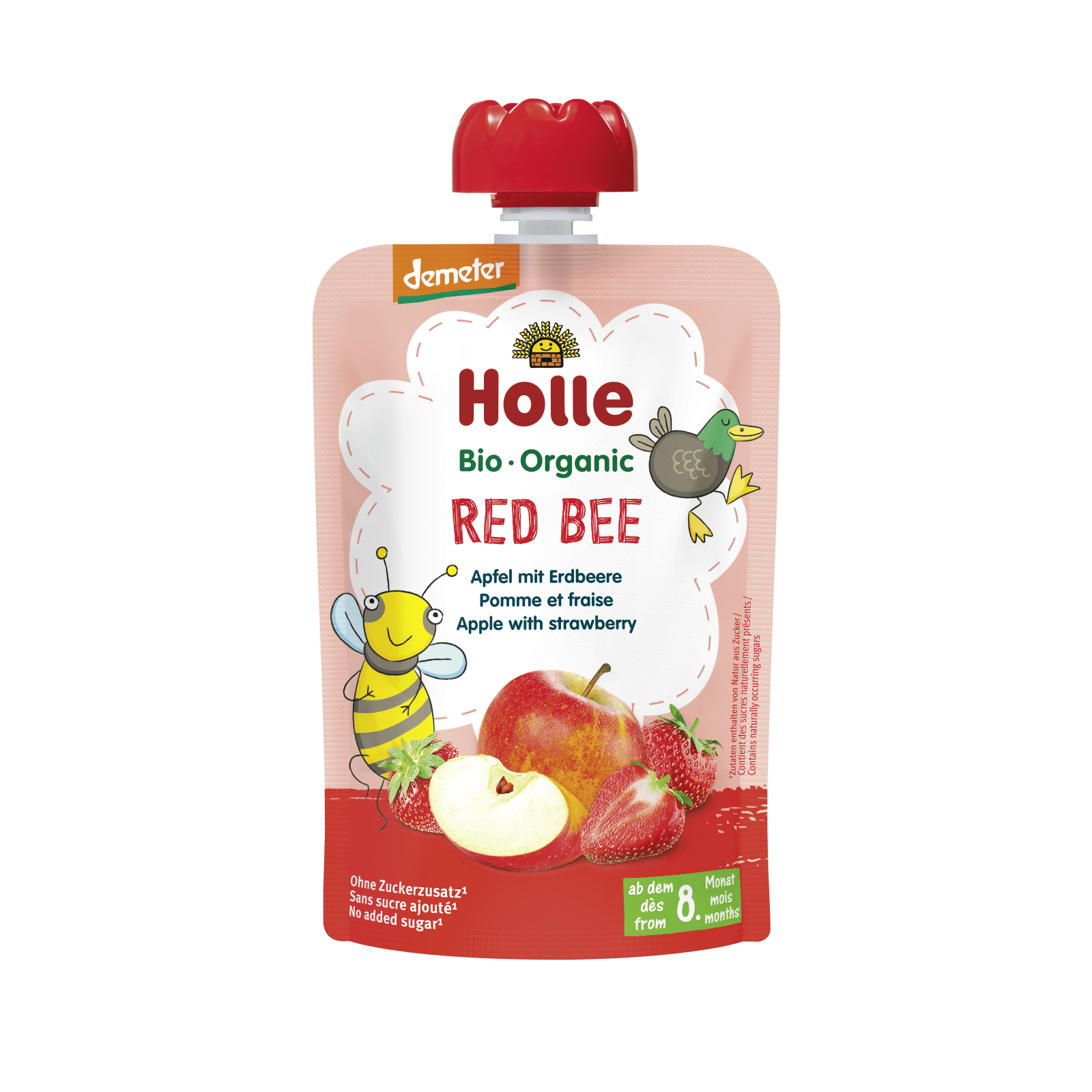 Red Bee - Pouchy Apfel, Erdbeere, 100g