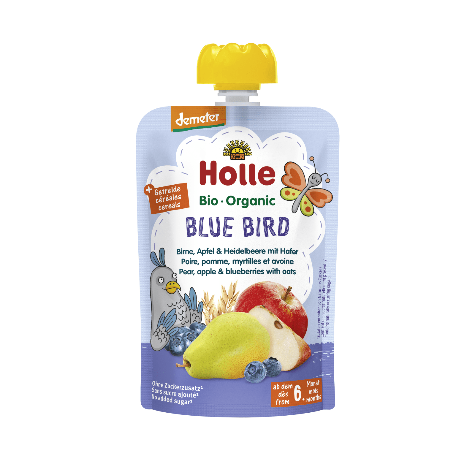 Blue Bird - Pouchy Pear, Apple & Blueberry with Oats, 100g