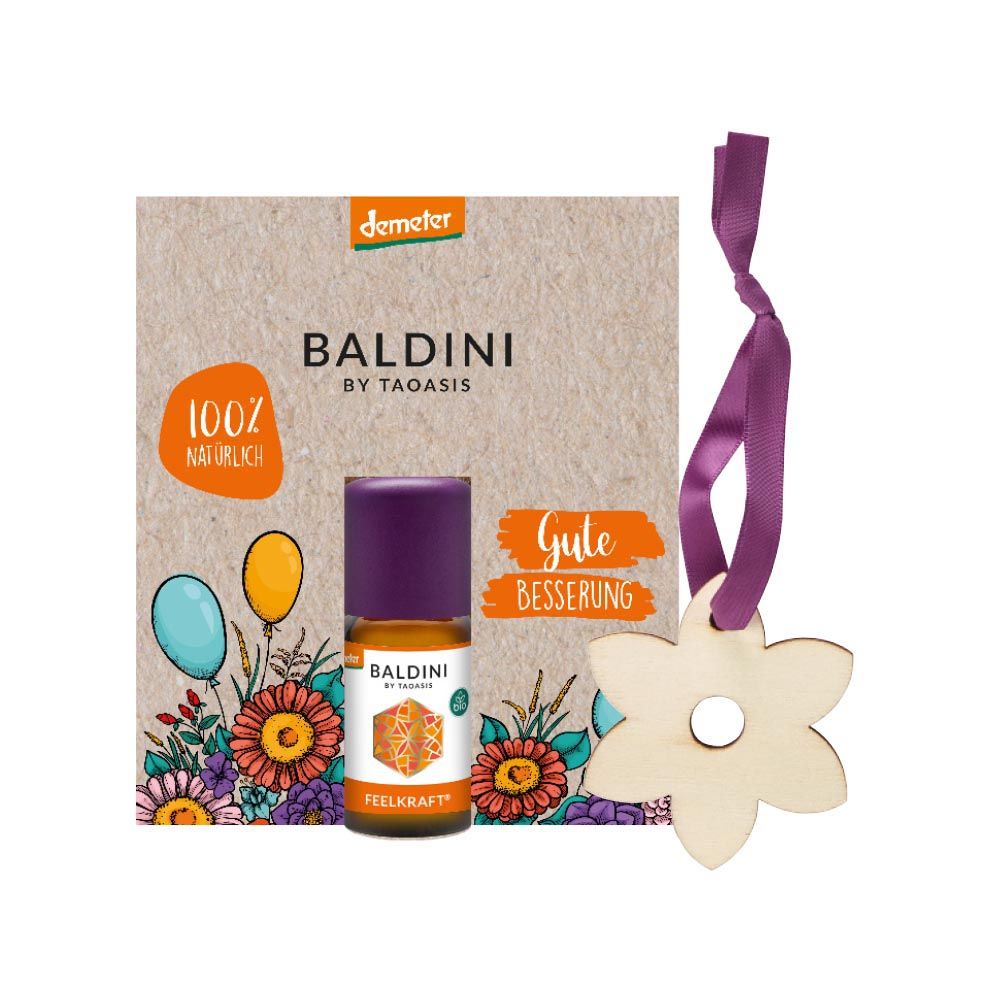Get Well Soon Mini Fragrance Set with Wooden Flower 5 ml
