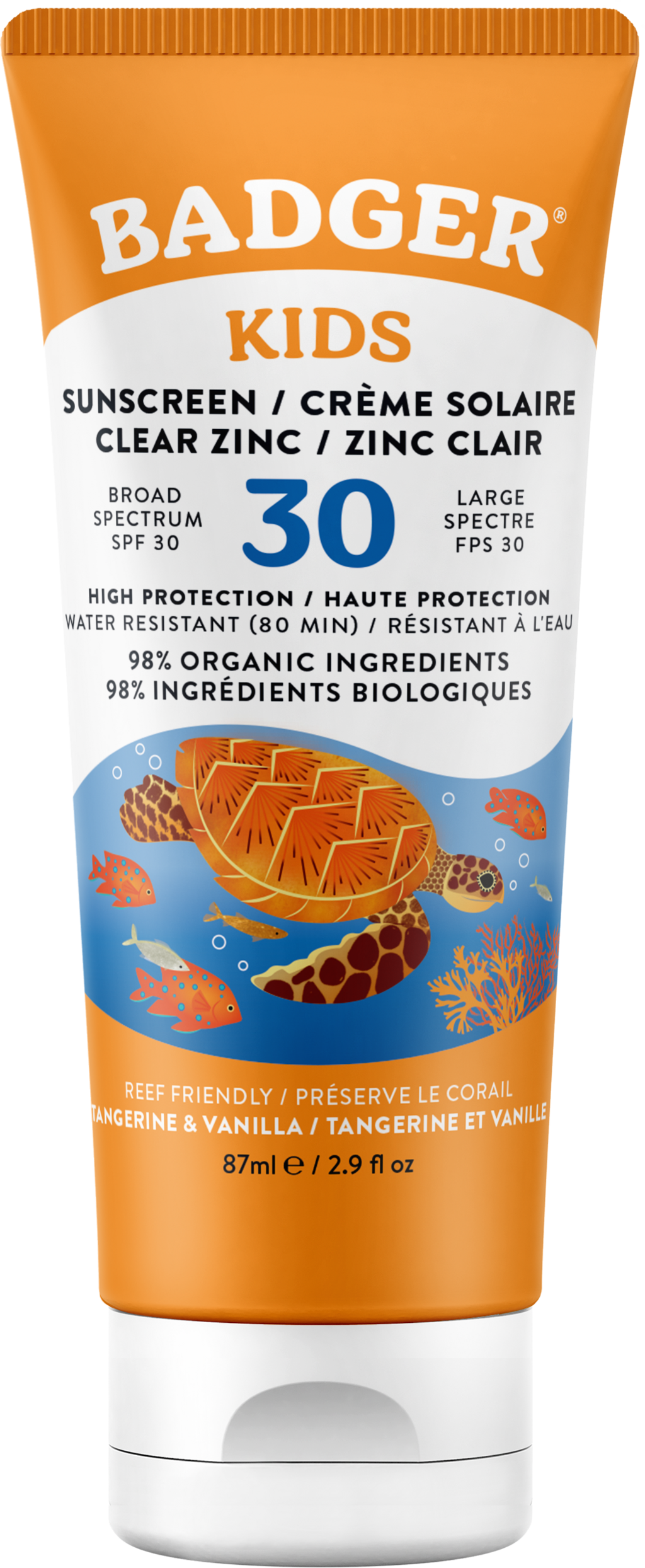 BADGER Sunscreen Kids, SPF 30, delicate fragrance 87ml