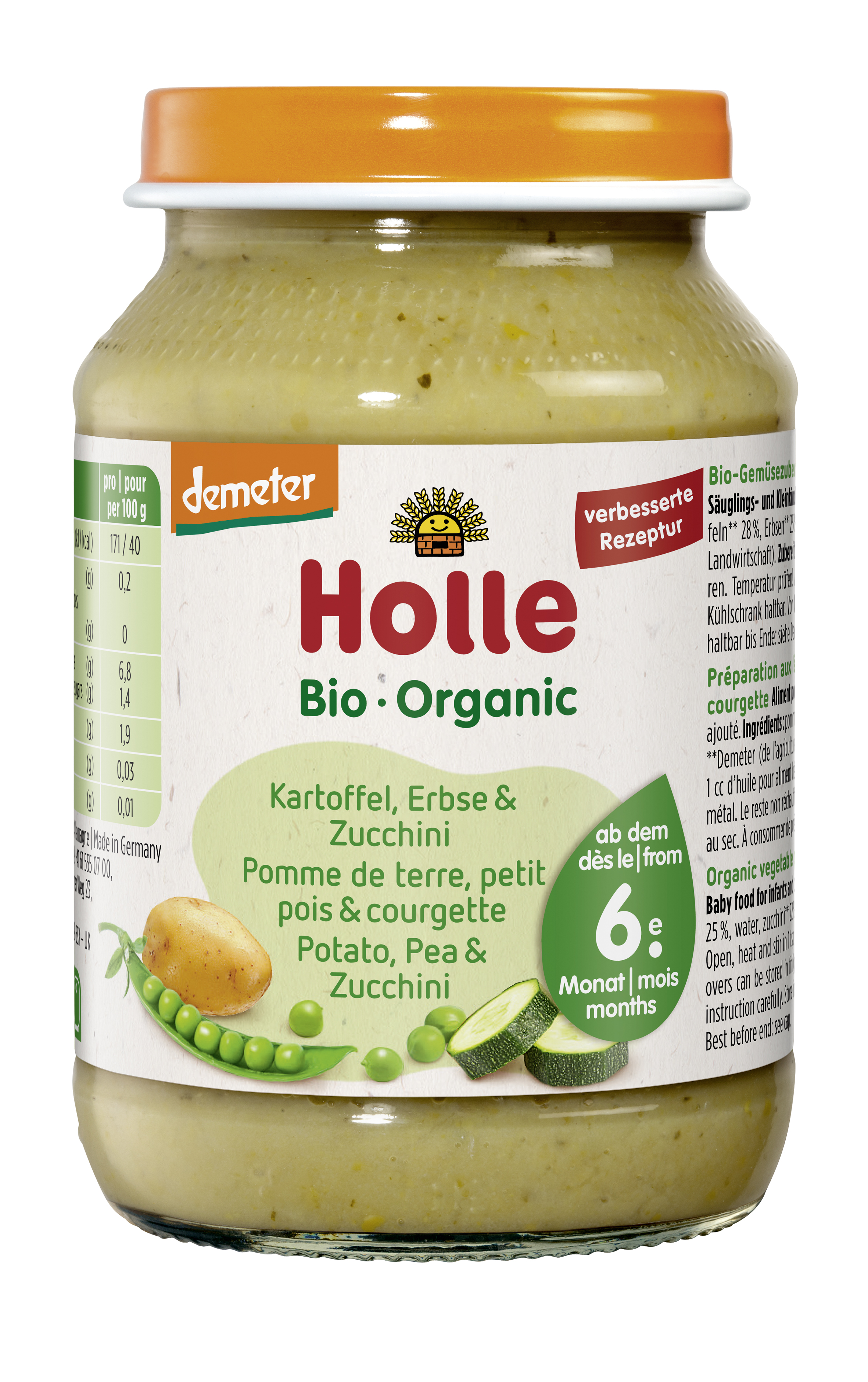 Kartoffel, Erbsen & Zucchini Gläschen, 190g
