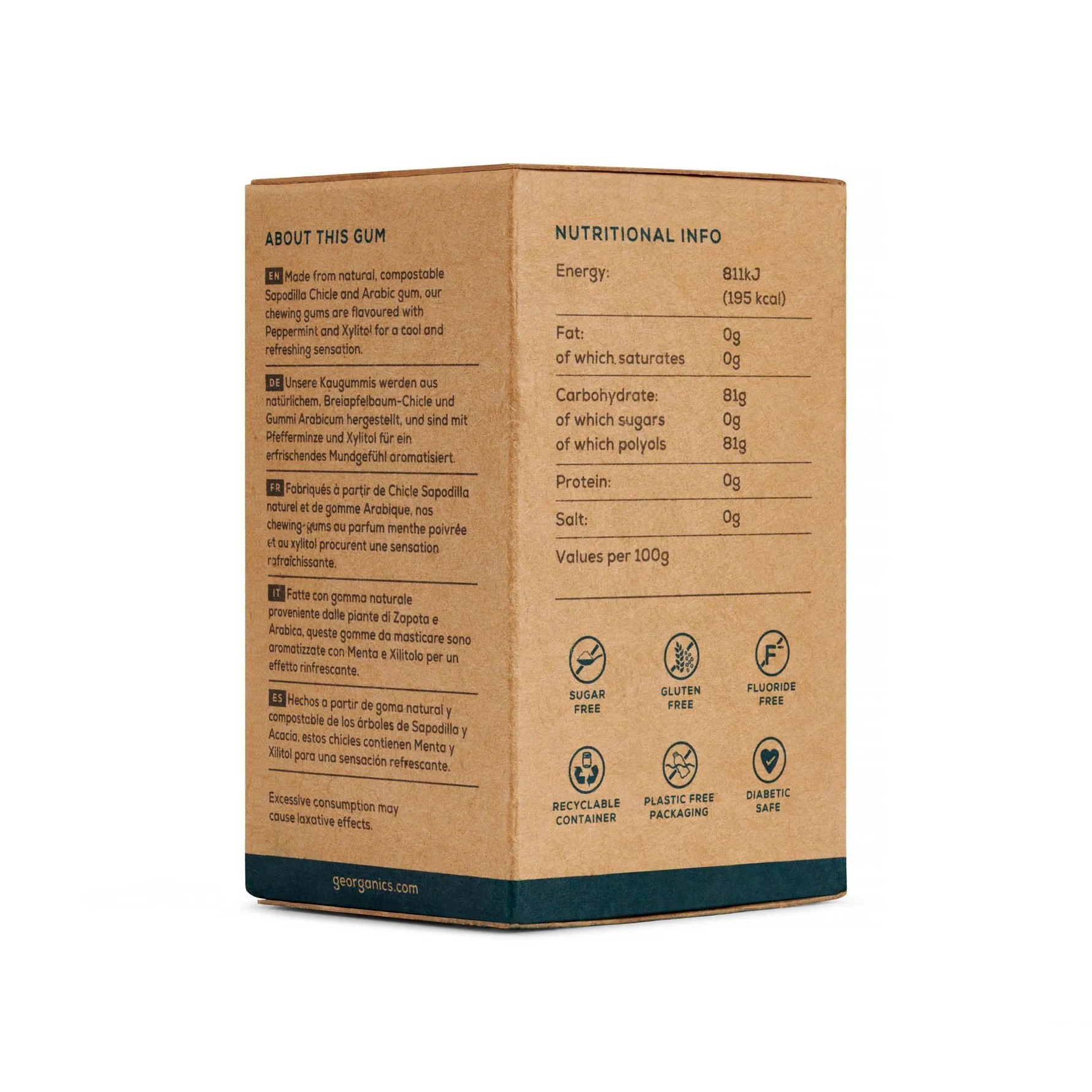 GEORGANICS  Kaugummi Pfefferminz 30gums