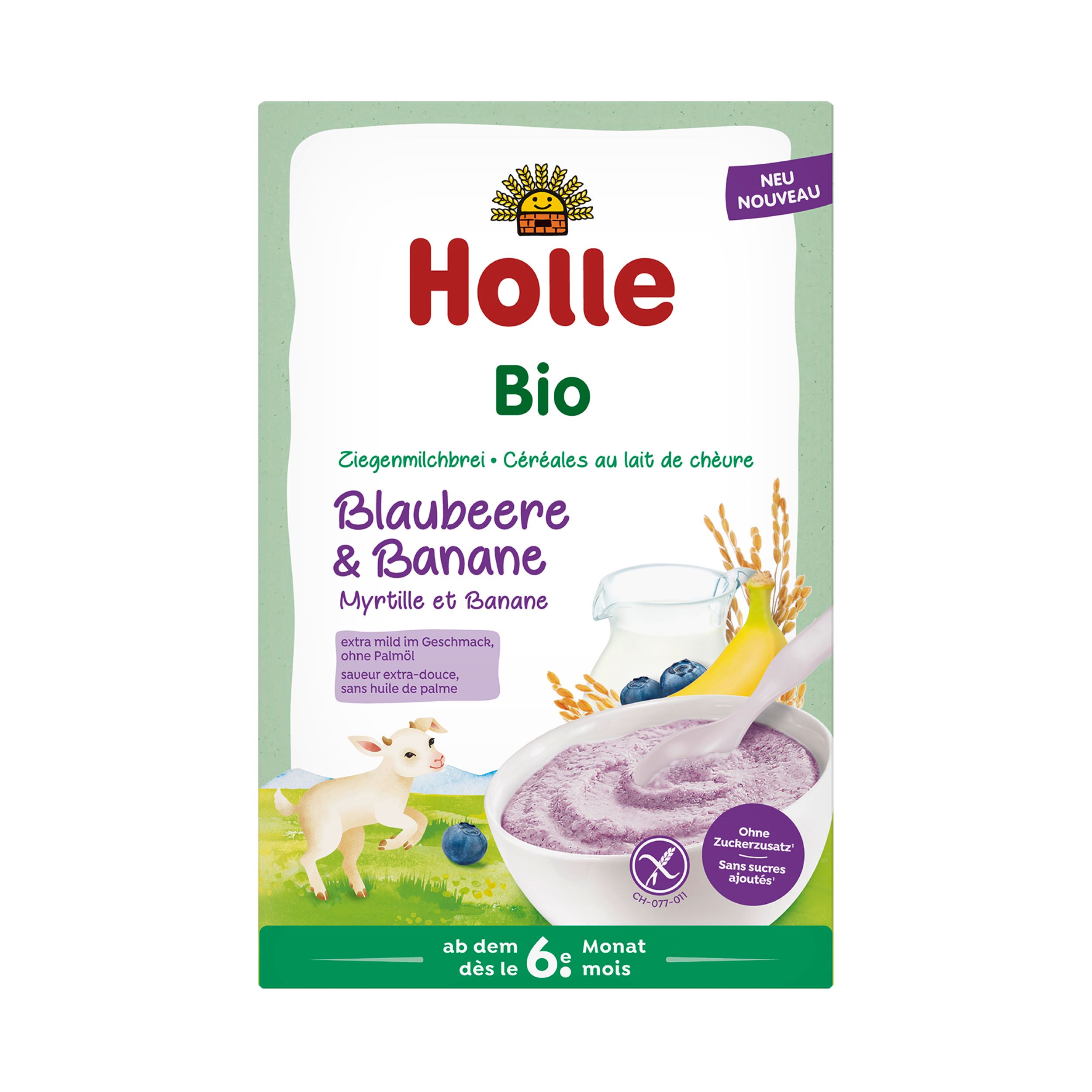 Organic goat's milk porridge blueberry banana gluten-free 200 g