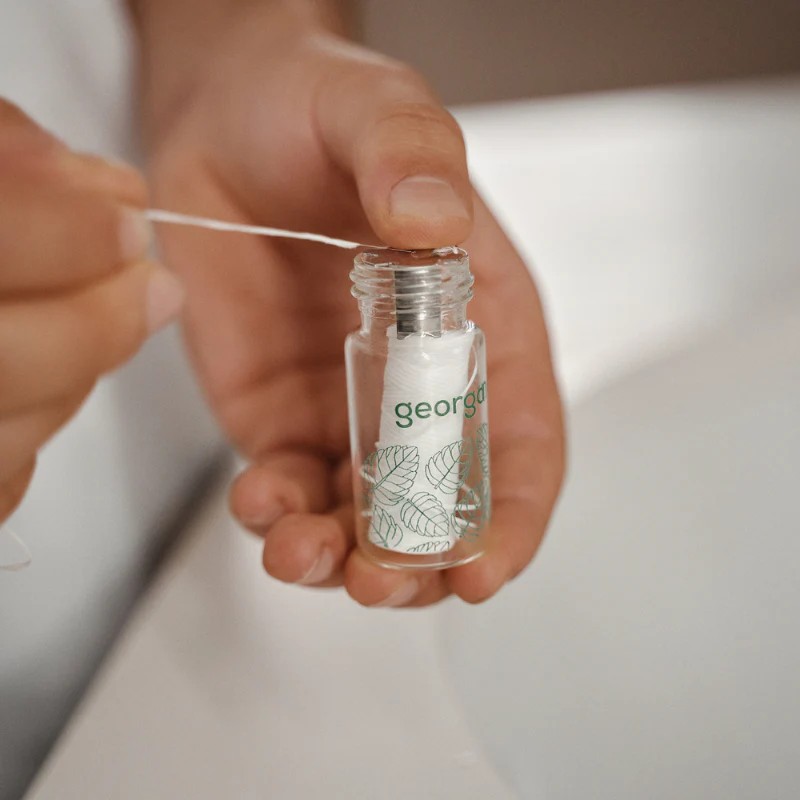 GEORGANICS Dental Floss Peppermint, Silk, 30mt