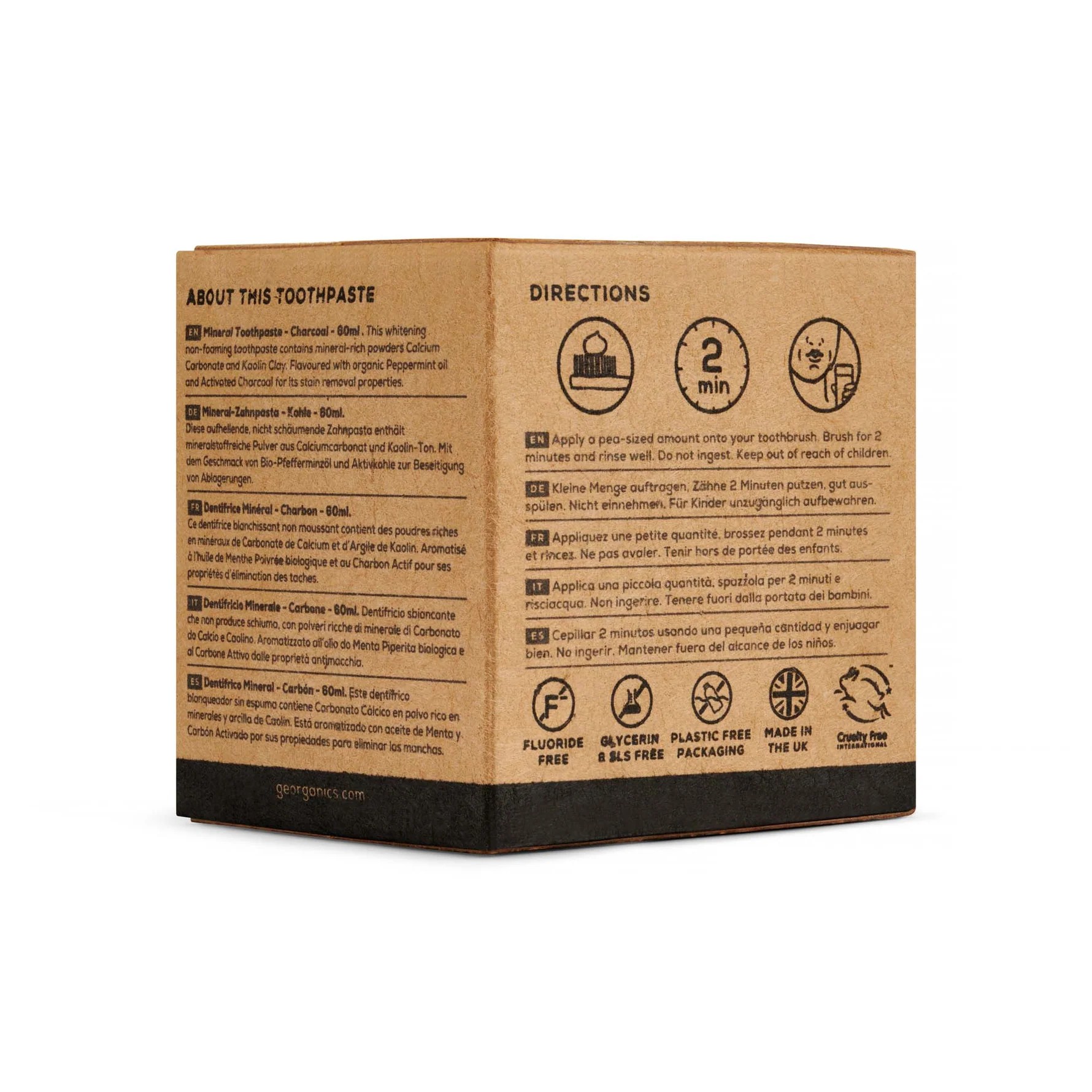 GEORGANICS Toothpaste Activated Charcoal 60ml