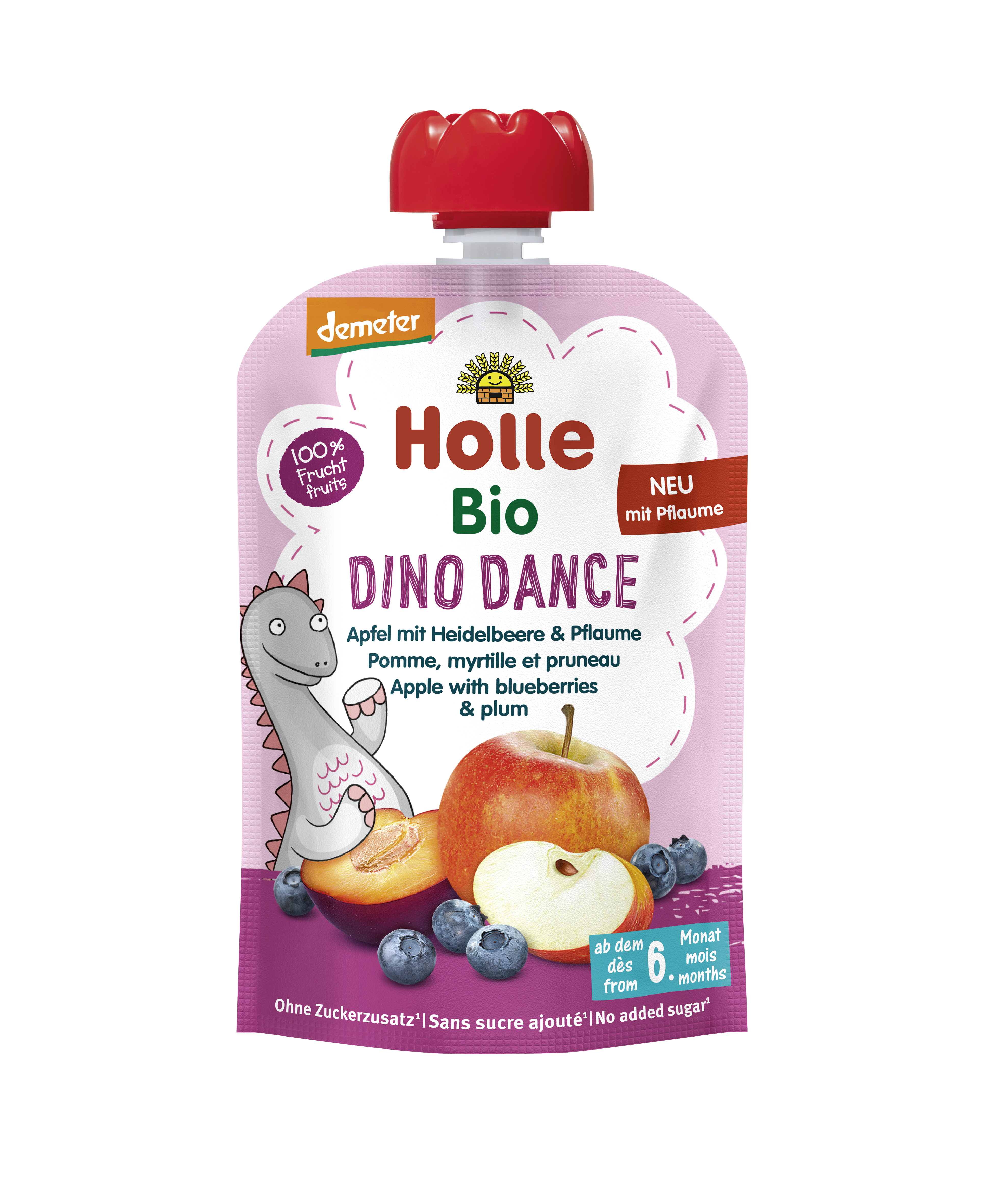 Dino Dance - Pouchy Apfel Heidelbeere Pflaume,100g NEU