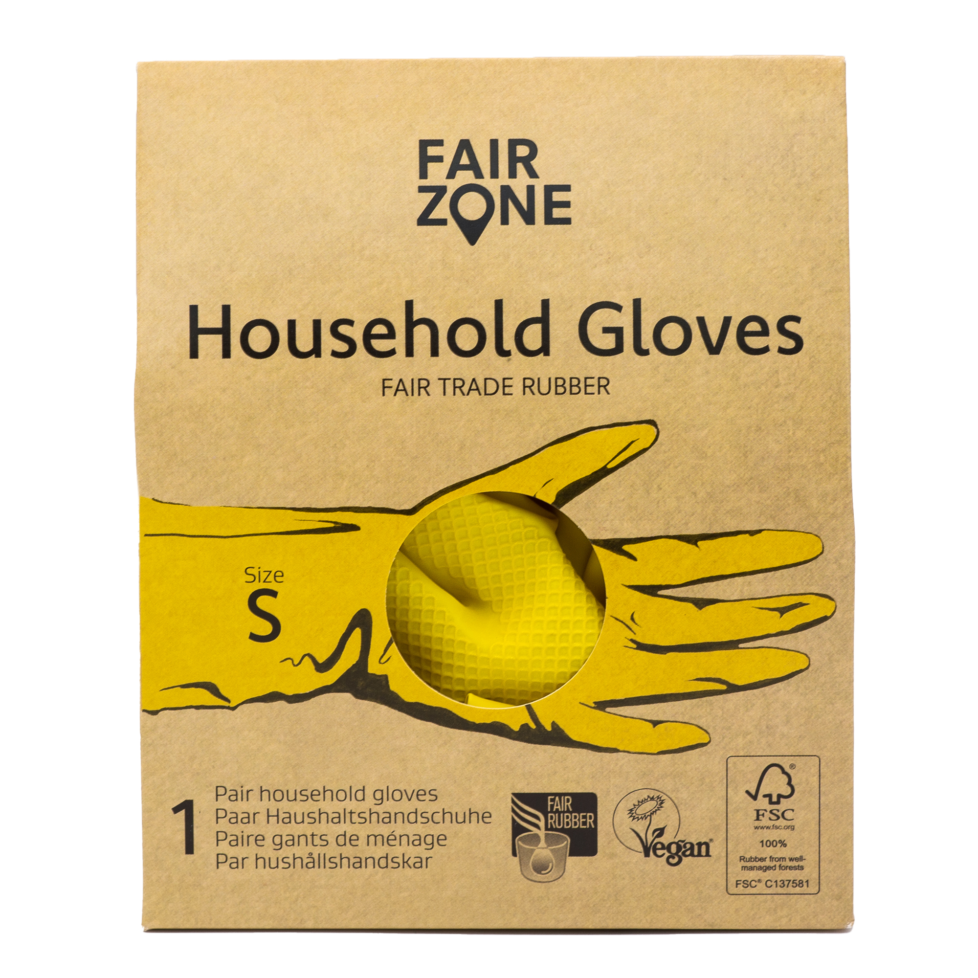 FAIR ZONE household gloves size S - FSC 100% NC- COC - 029595