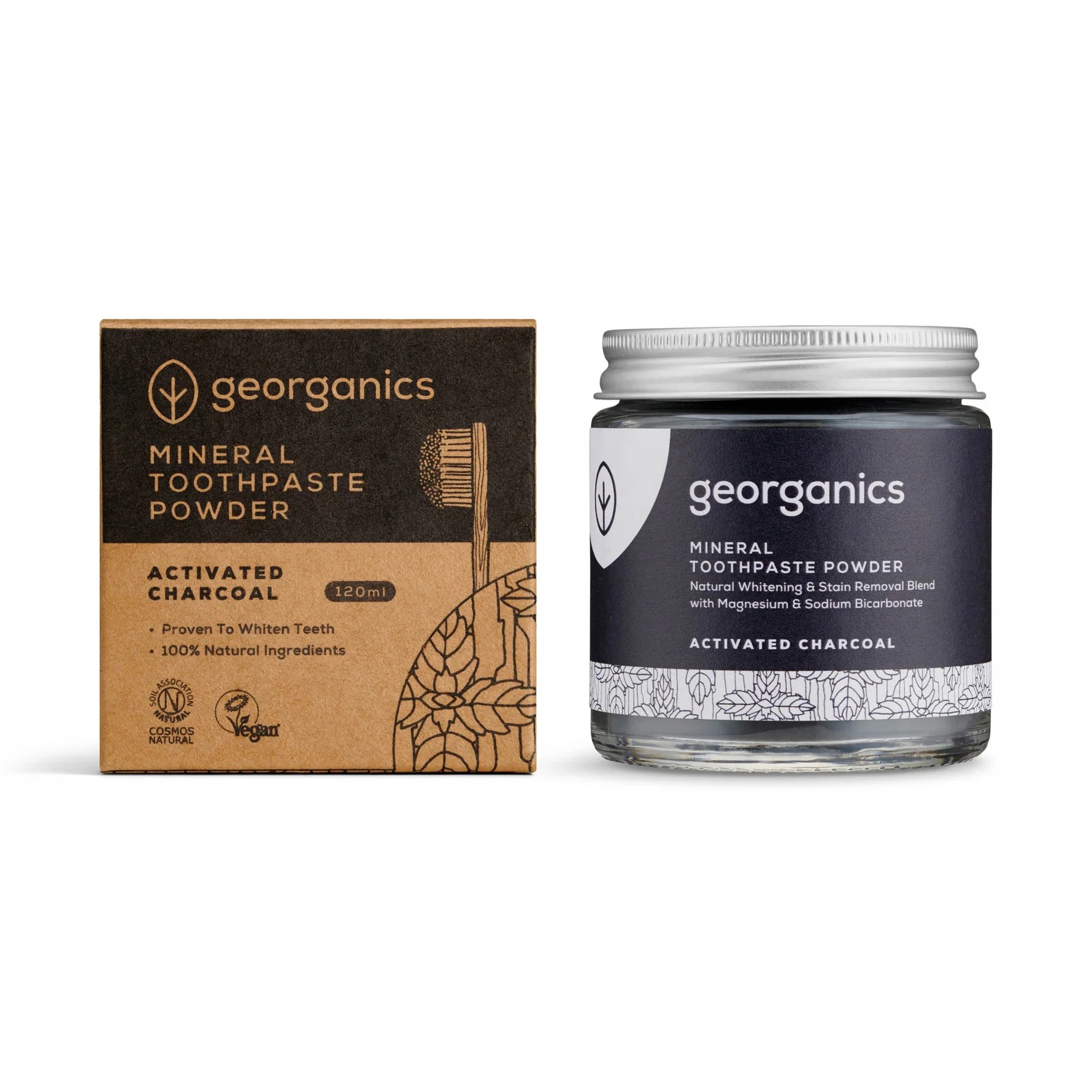 GEORGANICS toothbrush powder activated carbon 60ml