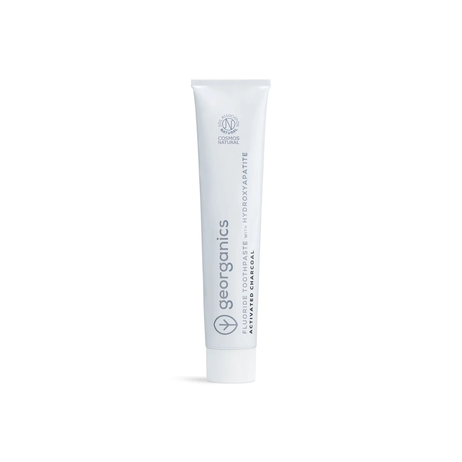 GEORGANICS Toothpaste with Fluoride and Hydroxyapatite, Activated Charcoal 75ml