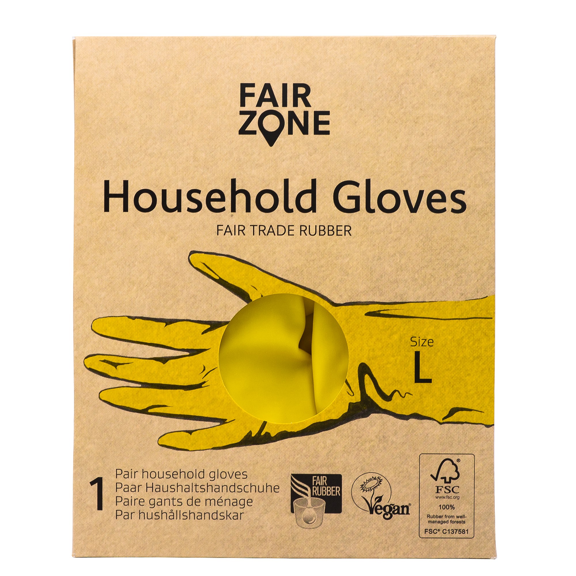 FAIR ZONE household gloves size L - FSC 100% NC- COC - 029597