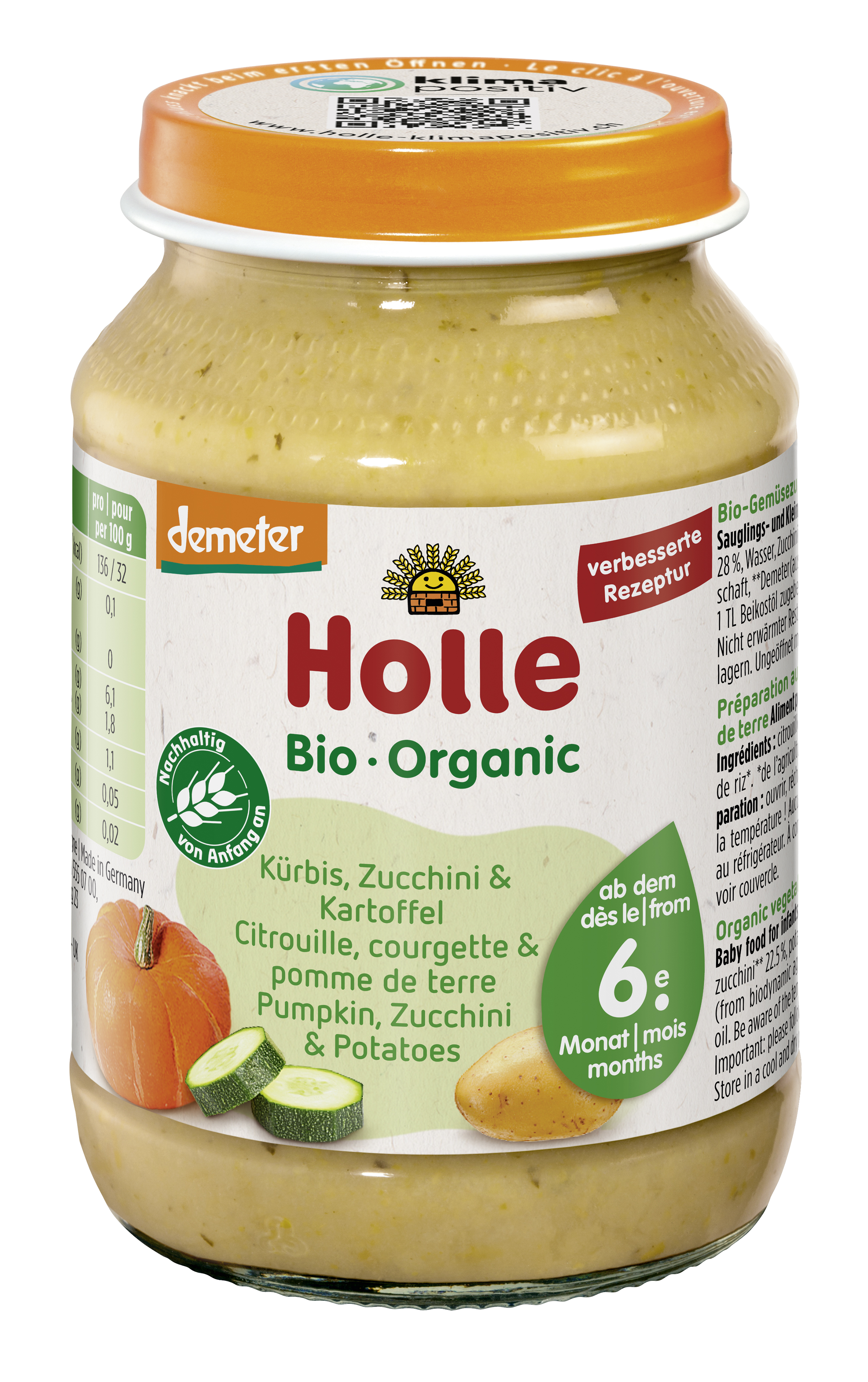 Zucchini & Kürbis mit Kartoffel 190g Gemüsegl.NEU