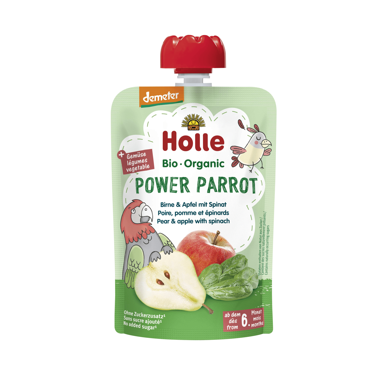 Power Parrot - Pouchy Pear with Apple & Spinach, 100g