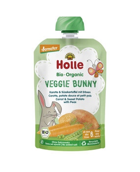 Veggie Bunny - Pouchy Carrot, Sweet Potato, Peas, 100g