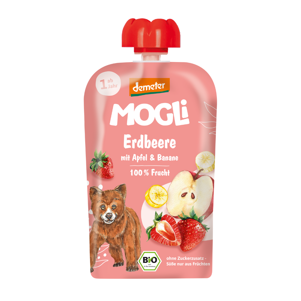 Organic Strawberry Squeezable Pouch 100g VEGAN