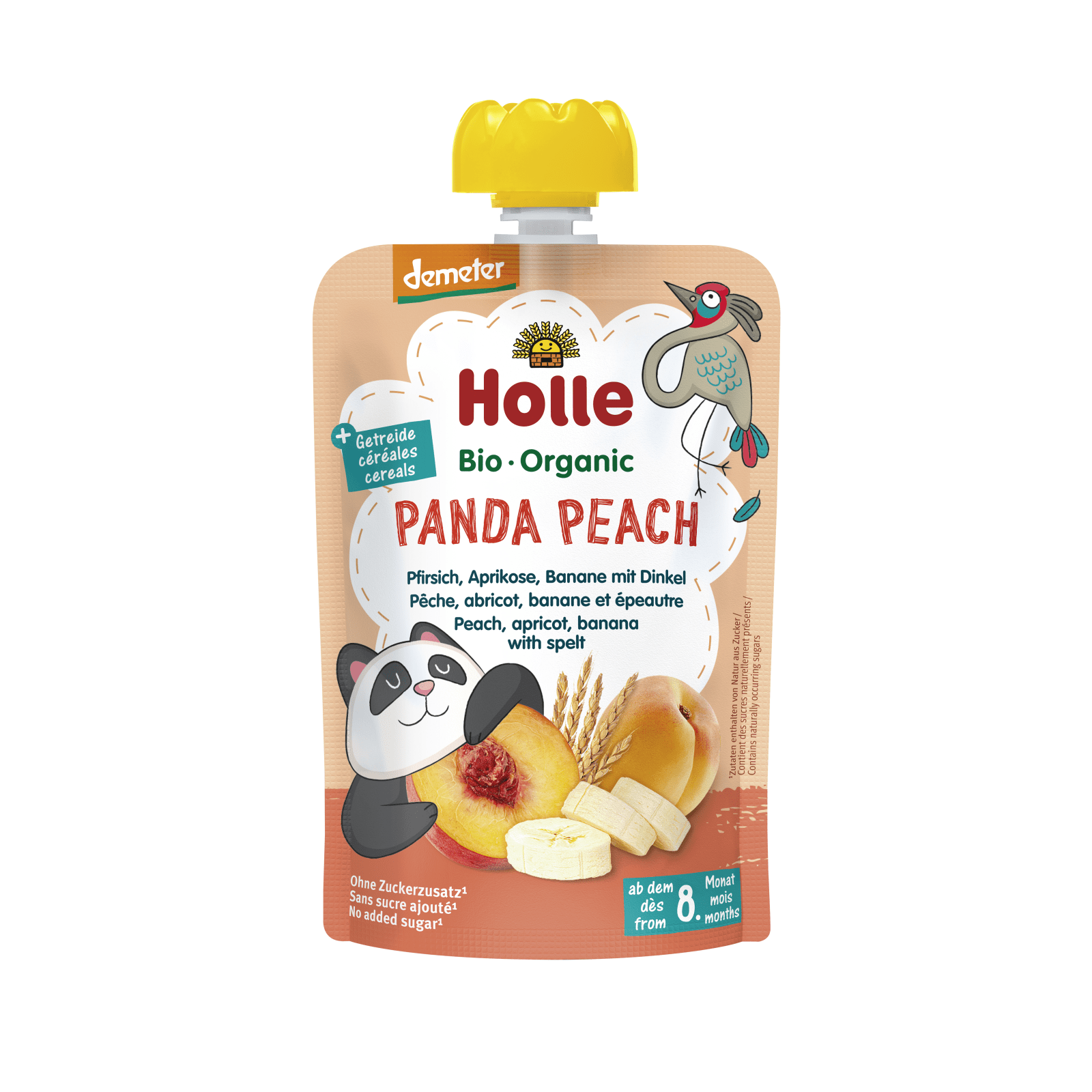 Panda Peach - Pouchy Peach, Apricot & Banana with Spelt, 100g