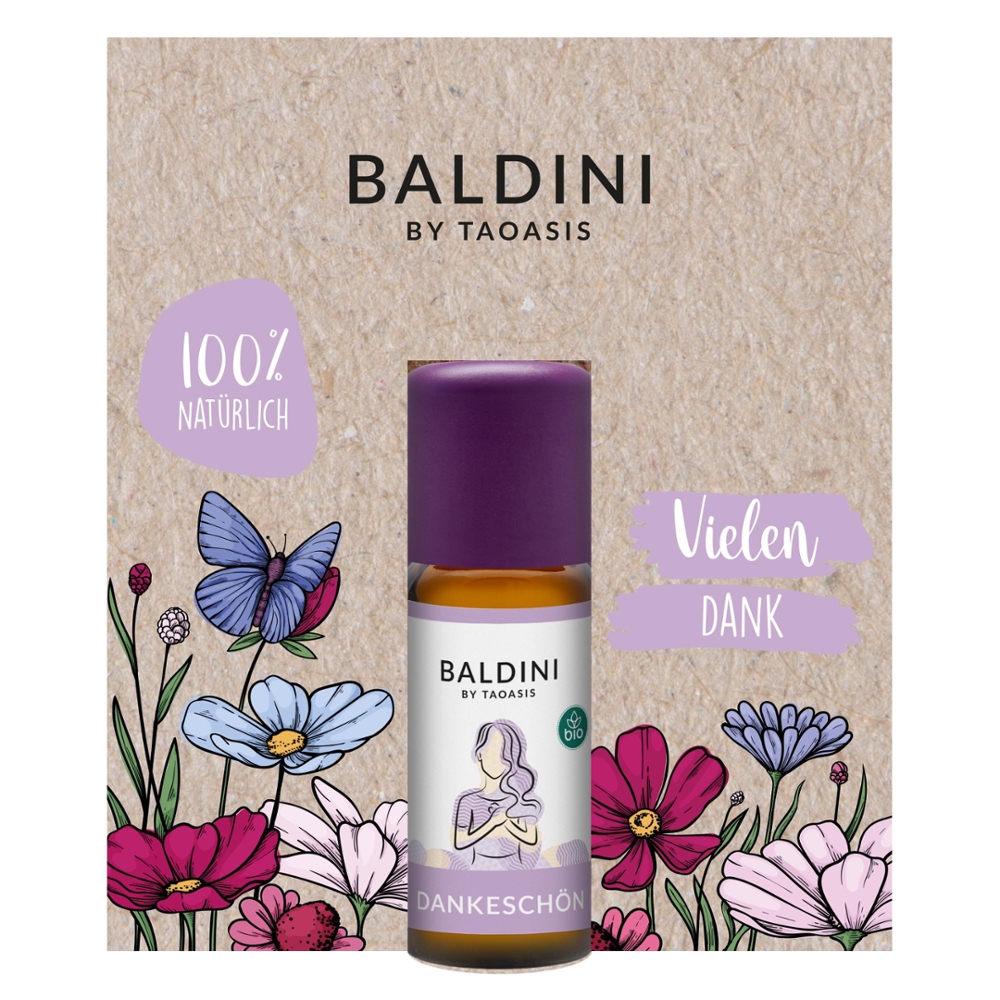 Dankeschön Mini-Duftset mit Holzblume 10 ml**