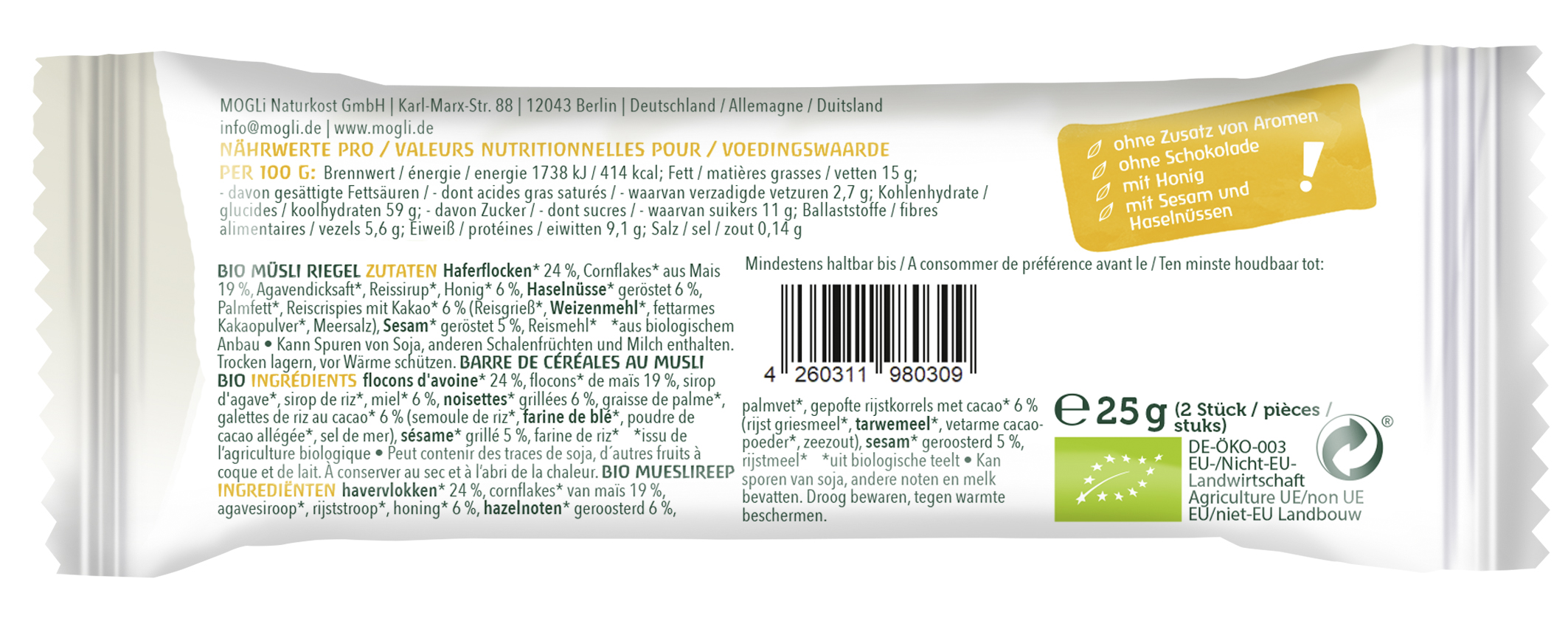 Bio Müsli Riegel 25g