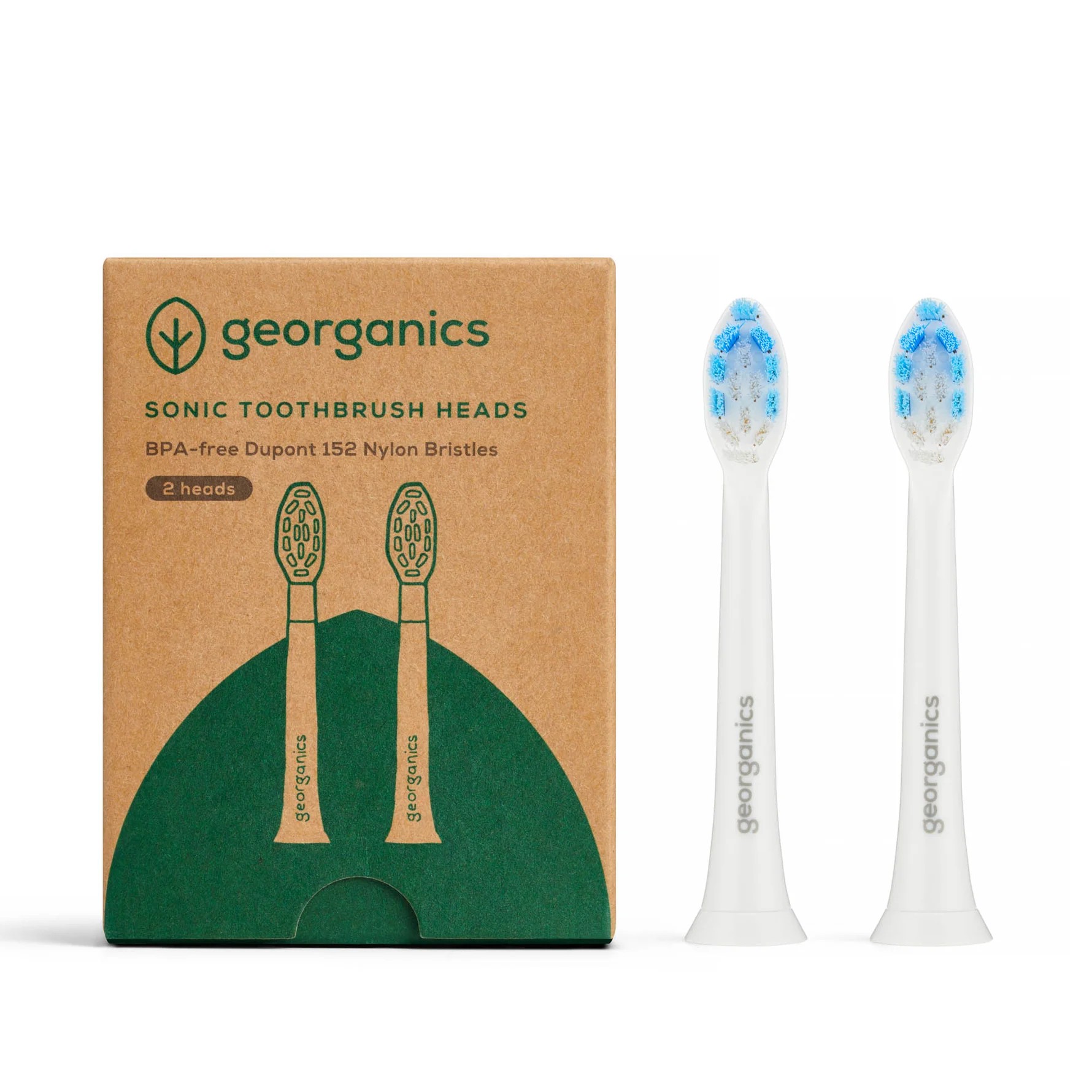 GEORGANICS Ersatzbürsten für Ultraschallzahnbürste 2 Stk