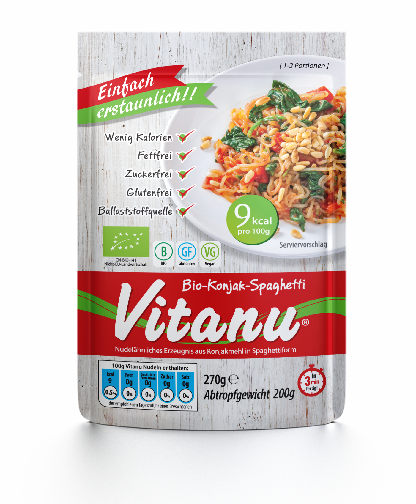 Vitanu organic konjac spaghetti 270g