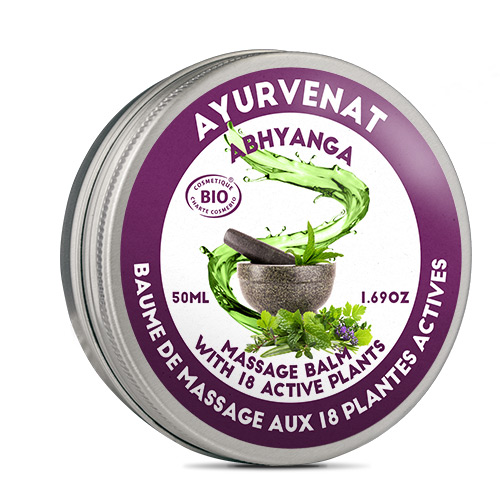 Massage balm with 18 organic active plants 50 ml